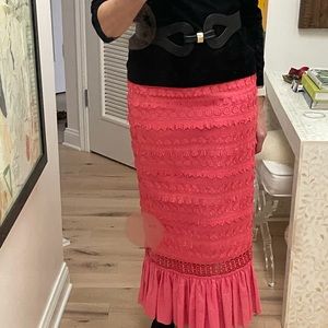Coral Red Maxi Skirt - Spanish 💃🏻